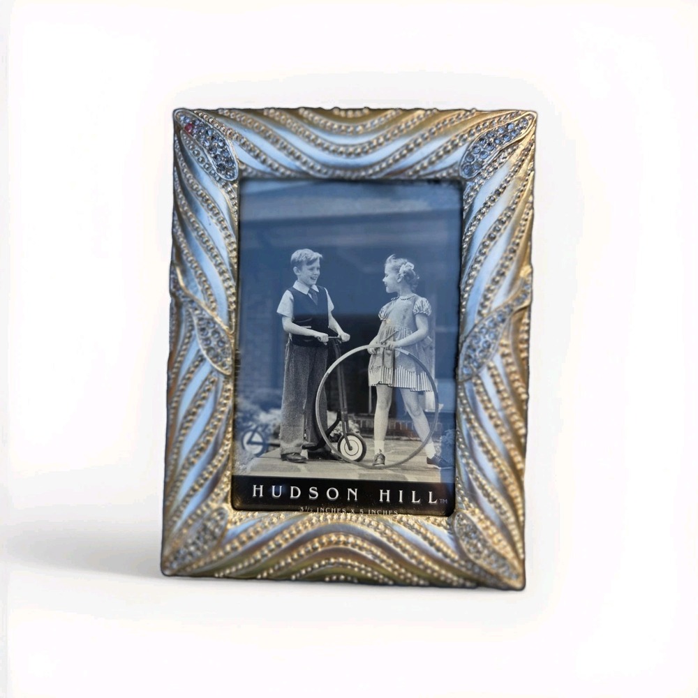 Hudson Hill Ornate Metal With Rhinestones Photo Frame 4x6 Opening- Heavy